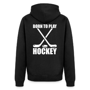 Born Play hockey hockey bâton de hockey - Veste à capuche bio Premium Unisexe - noir - Dos - Nico (187cm)