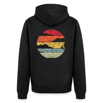 Climbing climber bouldering sport - Unisex Premium Organic Zip Hoodie - black - Back - Nico (187cm)