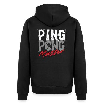 Tischtennis Tischtennisschläger Tischtennisspieler - Unisex Premium Bio Zip Hoodie - Schwarz - Hinten - Nico (187cm)