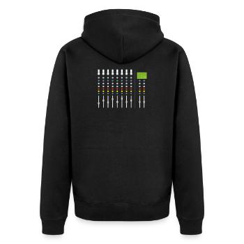sound engineer - Unisex Premium Organic Zip Hoodie - black - Back - Nico (187cm)