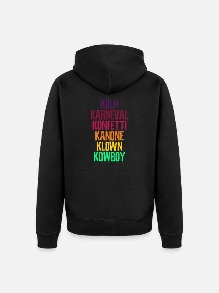 Fasching Köln Karneval Kölle Geschenk - Unisex Premium Bio Zip Hoodie - Schwarz
