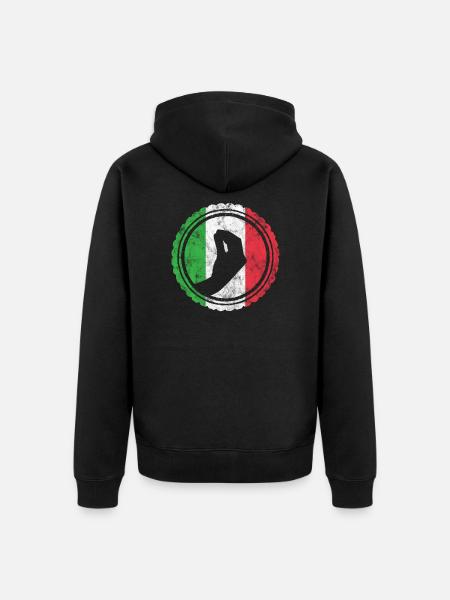 Italy hand gesture - Unisex Premium Organic Zip Hoodie - black