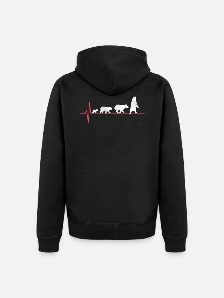 Polar bear bear gift - Unisex Premium Organic Zip Hoodie - black