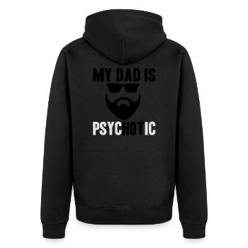 father and son - Unisex Premium Organic Zip Hoodie - black - Back - Nico (187cm)