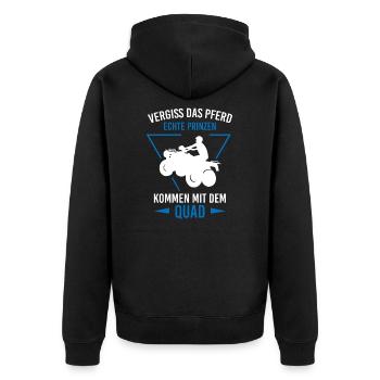 Vergiss Pferd Quad Quadfahrer Biker ATV Offroad - Unisex Premium Bio Zip Hoodie - Schwarz - Hinten - Nico (187cm)