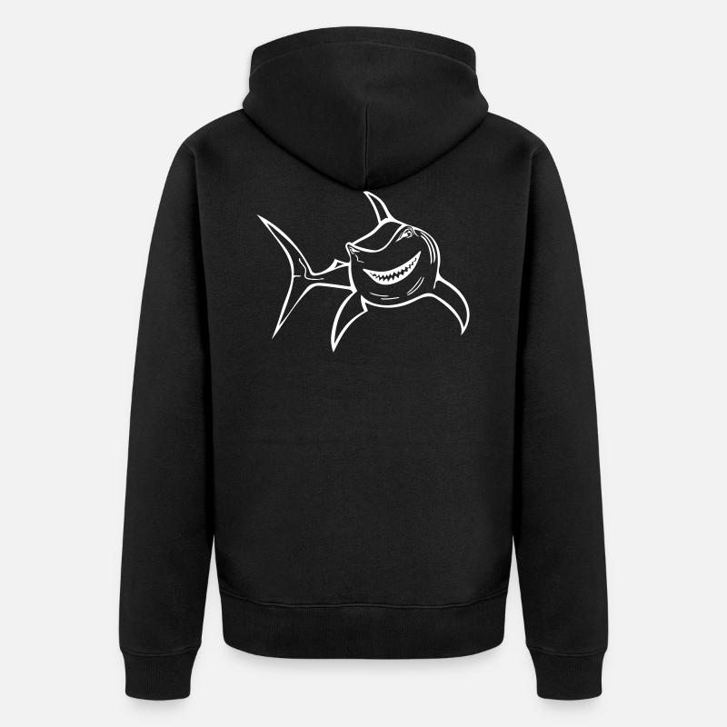Requin drôle - Veste à capuche bio Premium Unisexe - noir