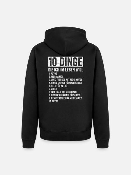 Auto Tuning Schrauber - Unisex Premium Bio Zip Hoodie - Schwarz