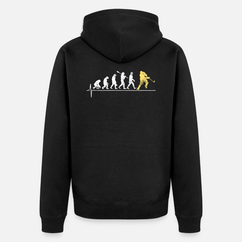Evolution du hockey sur glace - Veste à capuche bio Premium Unisexe - noir