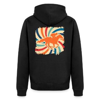 chevaux - Veste à capuche bio Premium Unisexe - noir - Dos - Nico (187cm)