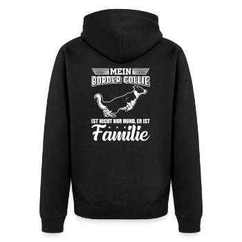 Border Collie Hunde Liebe Familie Geschenk - Unisex Premium Bio Zip Hoodie - Schwarz - Hinten - Nico (187cm)