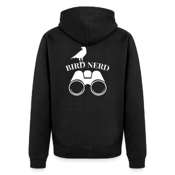 Bird Nerd - Unisex Premium Bio Zip Hoodie - Schwarz - Hinten - Nico (187cm)