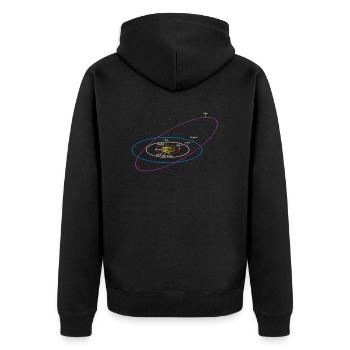 Astronomie - Unisex Premium Bio Zip Hoodie - Schwarz - Hinten - Nico (187cm)