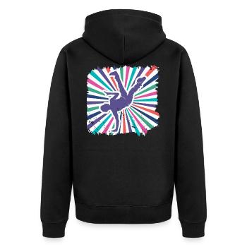 Breakdancing - Unisex Premium Organic Zip Hoodie - black - Back - Nico (187cm)