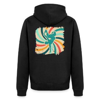 Breakdancing - Unisex Premium Organic Zip Hoodie - black - Back - Nico (187cm)