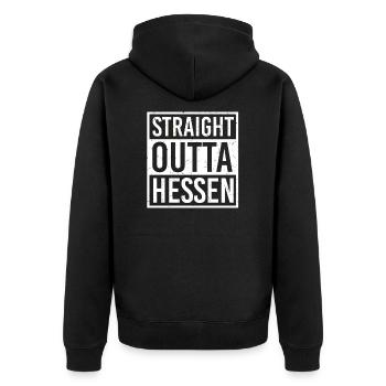 Straight Outta Hessen Frankfurt Hesse Äppelwoi - Veste à capuche bio Premium Unisexe - noir - Dos - Nico (187cm)