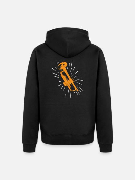 wind instrument - Unisex Premium Organic Zip Hoodie - black