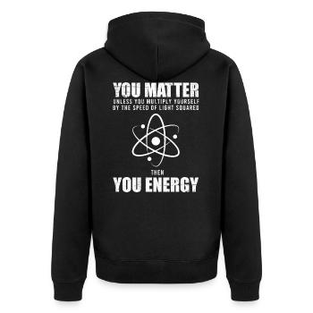 You Matter - You Energy - Veste à capuche bio Premium Unisexe - noir - Dos - Nico (187cm)