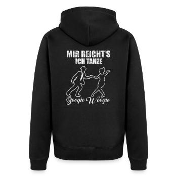 Mir reichts ich tanze Boogie Woogie - Unisex Premium Bio Zip Hoodie - Schwarz - Hinten - Nico (187cm)