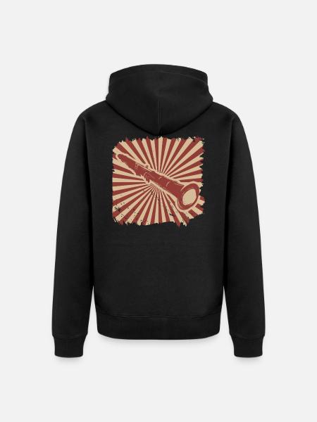 clarinet - Unisex Premium Organic Zip Hoodie - black