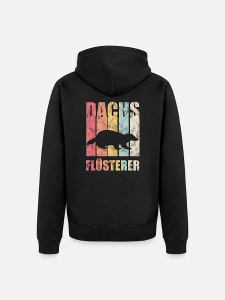 Dachs Naturschutz Tierfreund Geschenk - Unisex Premium Bio Zip Hoodie - Schwarz