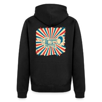 Trumpet Gift Orchestra Instrument Music Band - Unisex Premium Organic Zip Hoodie - black - Back - Nico (187cm)
