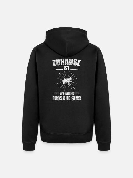 Frosch lustiges Spürche Geschenk - Unisex Premium Bio Zip Hoodie - Schwarz