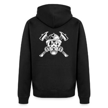 Feuerwehrfrau - Unisex Premium Bio Zip Hoodie - Schwarz - Hinten - Nico (187cm)
