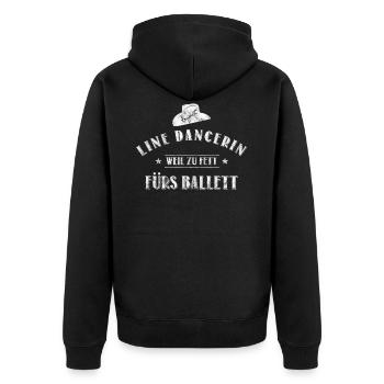 Linedance Line Dance Line Dancerin - Unisex Premium Bio Zip Hoodie - Schwarz - Hinten - Nico (187cm)