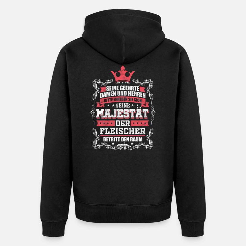 Fleischer - Unisex Premium Bio Zip Hoodie - Schwarz