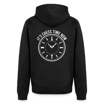 Chess Time, jouer aux pions d'échecs cadeau - Veste à capuche bio Premium Unisexe - noir - Dos - Nico (187cm)