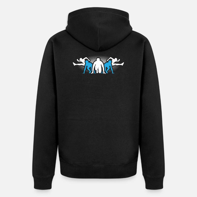 Leichtathletik - Unisex Premium Bio Zip Hoodie - Schwarz