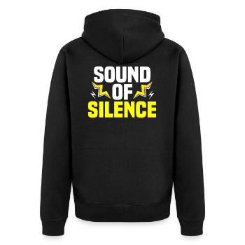 Sound Of Silence Elektroauto Geschenk - Unisex Premium Bio Zip Hoodie - Schwarz - Hinten - Nico (187cm)
