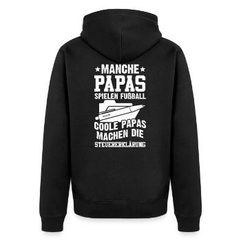Steuerfachangestellter Steuerberater Papa Vatertag - Unisex Premium Bio Zip Hoodie - Schwarz - Hinten - Nico (187cm)