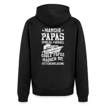 Steuerberater Steuererklärung Papa Vatertag - Unisex Premium Bio Zip Hoodie - Schwarz - Hinten - Nico (187cm)