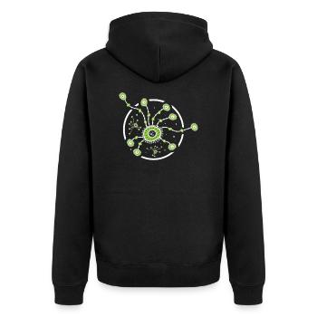 biologist - Unisex Premium Organic Zip Hoodie - black - Back - Nico (187cm)