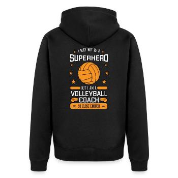 I'm A Volleyball Coach - Unisex Premium Bio Zip Hoodie - Schwarz - Hinten - Nico (187cm)