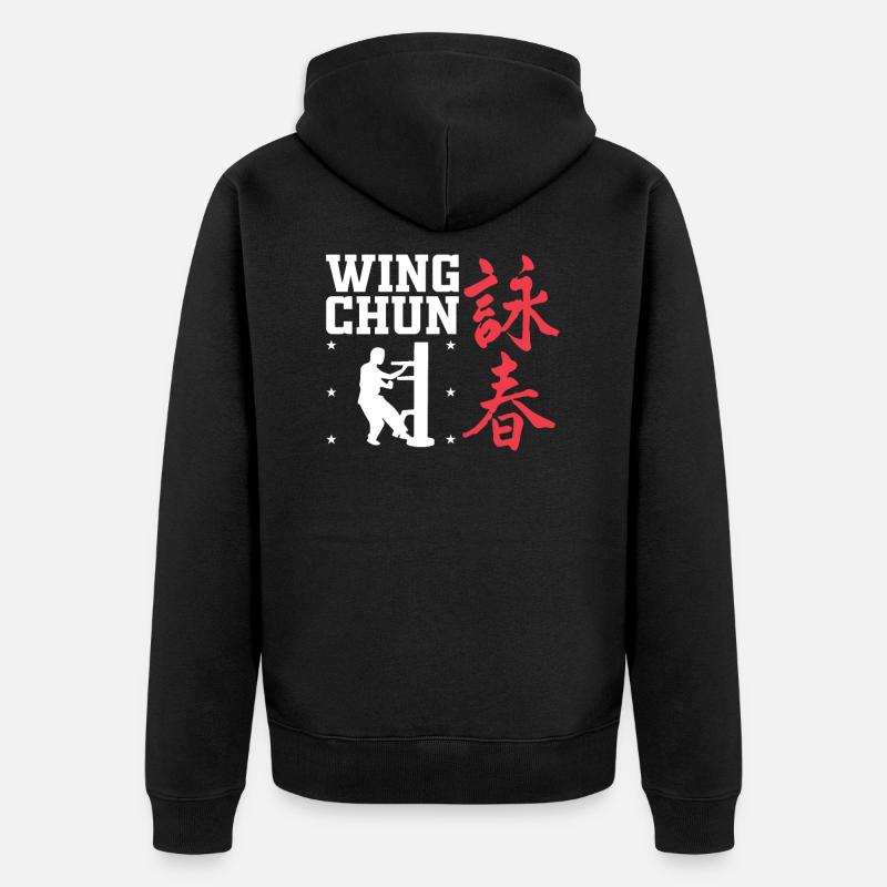 Wing Chun Kampfkunst - Unisex Premium Bio Zip Hoodie - Schwarz