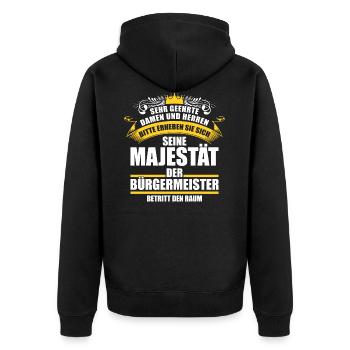 Bürgermeister Berufung Leidenschaft Amtszeit - Unisex Premium Bio Zip Hoodie - Schwarz - Hinten - Nico (187cm)