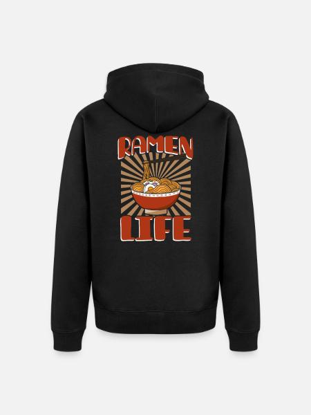 Ramen Life - Unisex Premium Bio Zip Hoodie - Schwarz