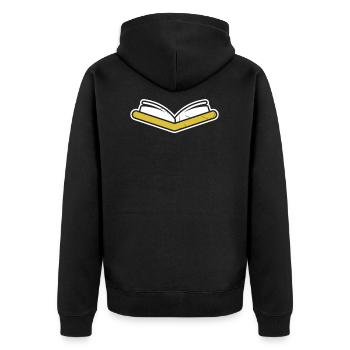 German studies - Unisex Premium Organic Zip Hoodie - black - Back - Nico (187cm)