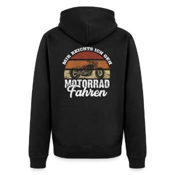 Motorrad Führerschein Prüfung Geschenk - Unisex Premium Bio Zip Hoodie - Schwarz - Hinten - Nico (187cm)