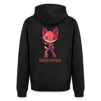 Discofox, fuchs tanzen tänzer disco - Unisex Premium Bio Zip Hoodie - Schwarz - Hinten - Nico (187cm)