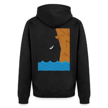Cliff Diver Cliff Diver gift idea - Unisex Premium Organic Zip Hoodie - black - Back - Nico (187cm)
