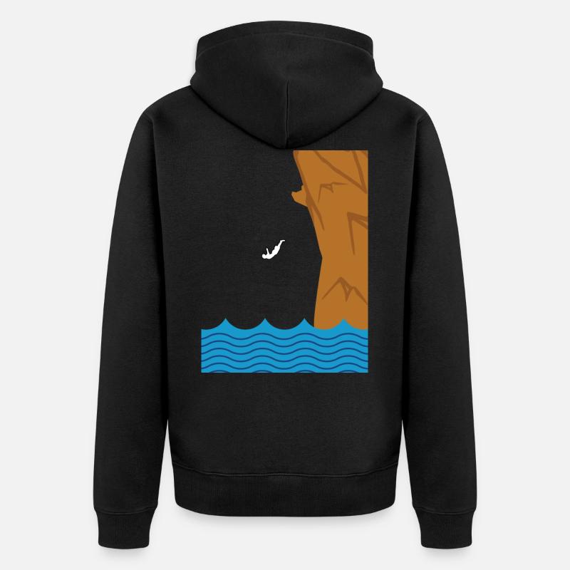 Klippenspringer Klippenspringen Geschenkidee - Unisex Premium Bio Zip Hoodie - Schwarz