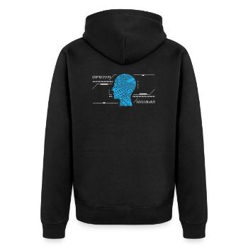 Computer - Unisex Premium Bio Zip Hoodie - Schwarz - Hinten - Nico (187cm)