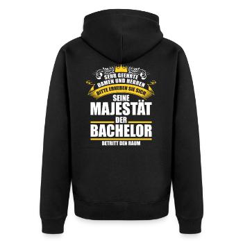 Bachelor 2020 Abschluss Geschenk - Unisex Premium Bio Zip Hoodie - Schwarz - Hinten - Nico (187cm)