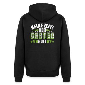 Gärtner Garten Landschaftsgärtner - Unisex Premium Bio Zip Hoodie - Schwarz - Hinten - Nico (187cm)