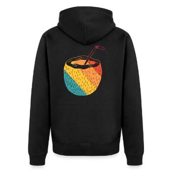coconut - Unisex Premium Organic Zip Hoodie - black - Back - Nico (187cm)