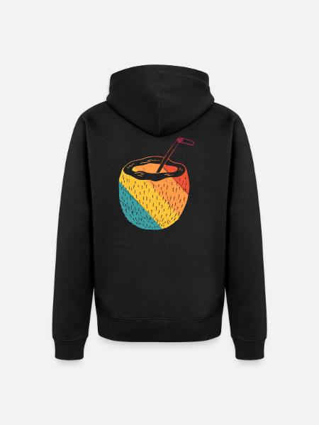 coconut - Unisex Premium Organic Zip Hoodie - black