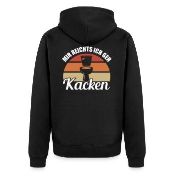 Mir reichts ich geh Kacken - Unisex Premium Bio Zip Hoodie - Schwarz - Hinten - Nico (187cm)